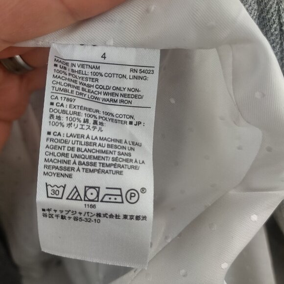 Women's Banana Republic Light Gray Academy Blazer Cotton Size 8 - Picture 7 of 8